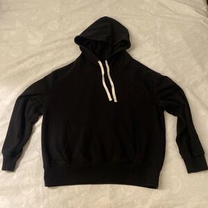 GAP Black Lightweight Hoodie with White Drawstrings